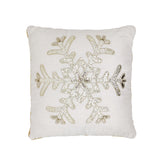 Nordic gold sequin embroidery snowflake  LED christmas pillow 18x18"