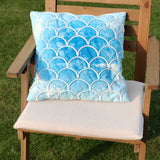 print watercolor with rope wave  waterproof outdoor pillow 18x18